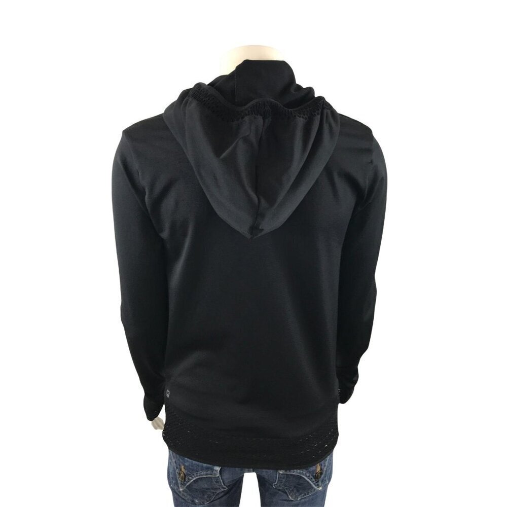 Fabletics Megan Seamless Hoodie Medium Pullover Black Mesh - Picture 2 of 8